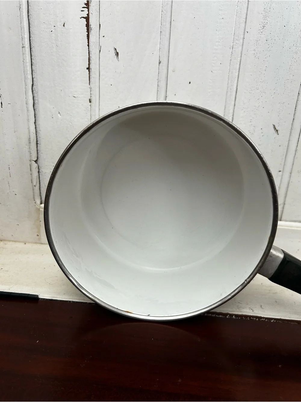 VTG Retro Enamel Danish Kitchen Saucepan Pot GHC 6.75” Green Blue Mid Century